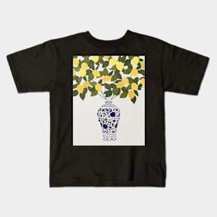 China vase, Lemons, Retro, Mid century art Kids T-Shirt